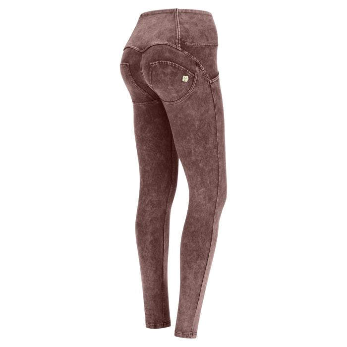 Pantaloni push up WR.UP® vita alta con bottoni bleached