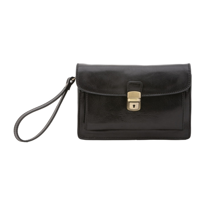 Borsa a mano da uomo in vera pelle - Modello False - 100% pelle - 24.0 x 17.0 x 8.0 cm