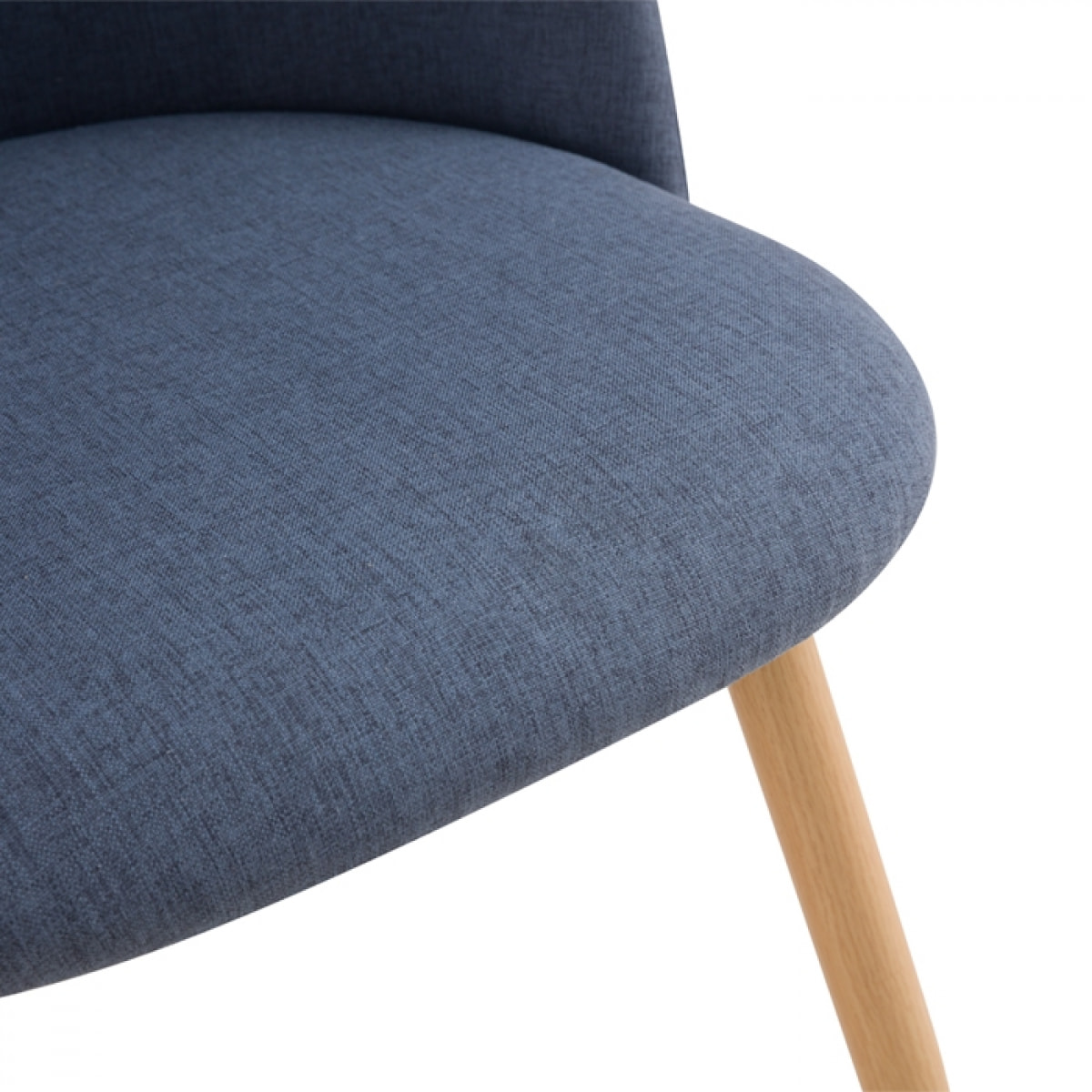 Lot de 2 chaises en tissu bleu et pieds en métal effet bois - Cozy