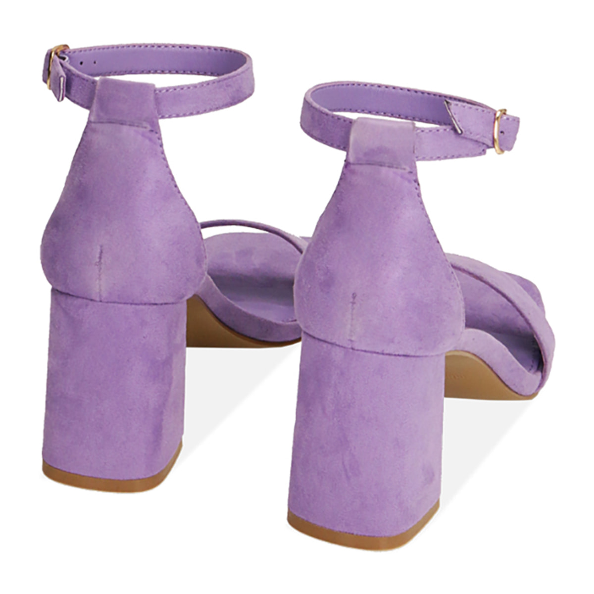 Sandalias de microfibra lila, tacón de 7,5 cm
