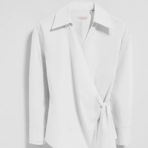 Camicia bianca a doppio petto Meggan con dettagli Polo Club