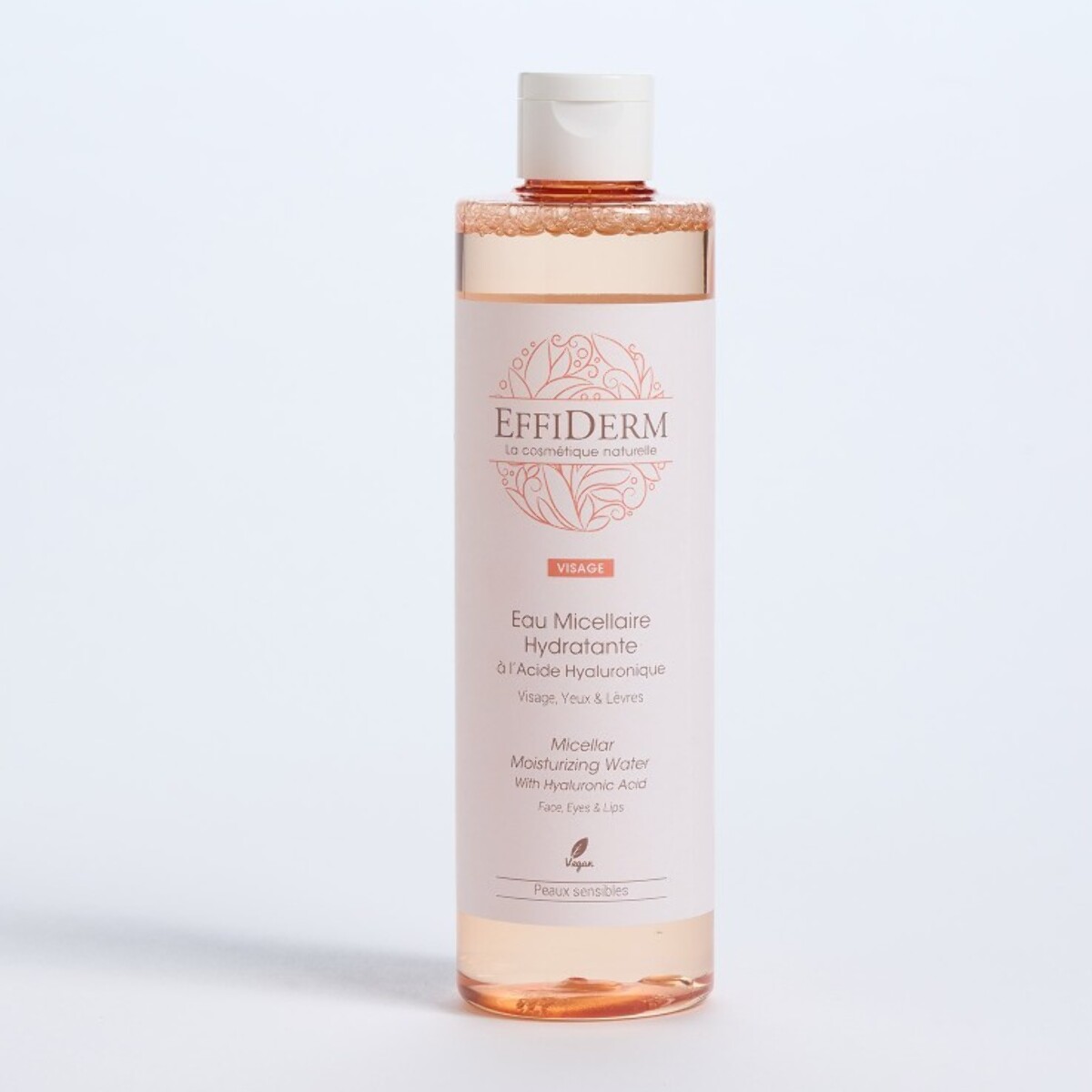 EFFIDERM - Eau Micellaire Hydratante - Nettoie la peau en douceur - Laisse la peau douce et hydratée - Formule à l'acide hyaluronique - 100% origine naturelle - Flacon de 300ml