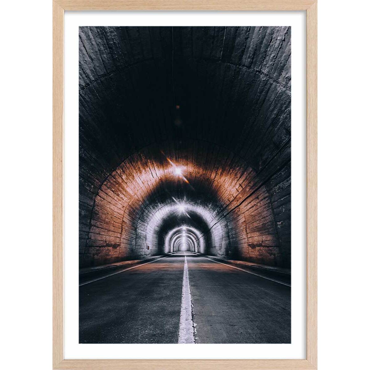 Affiche urbaine get lost somewhere Affiche + cadre en bois - Chêne