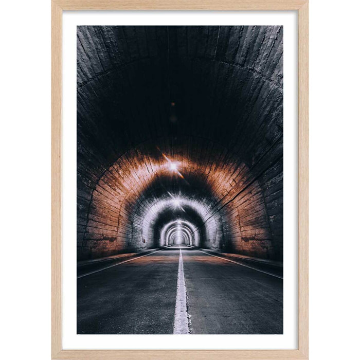 Affiche urbaine get lost somewhere Affiche + cadre en bois - Chêne