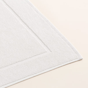 Tapis de bain coton peigné - 600 g/m2 blanc