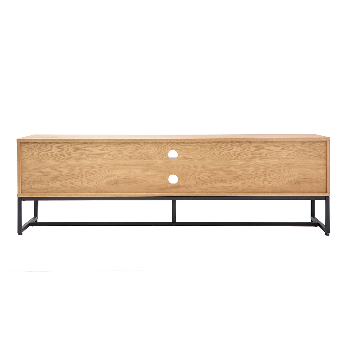 Meuble TV finition bois clair chêne et métal noir L160 cm LOVATO