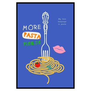 Affiche encadrée pasta art graphique Affiche + cadre en métal - Noir
