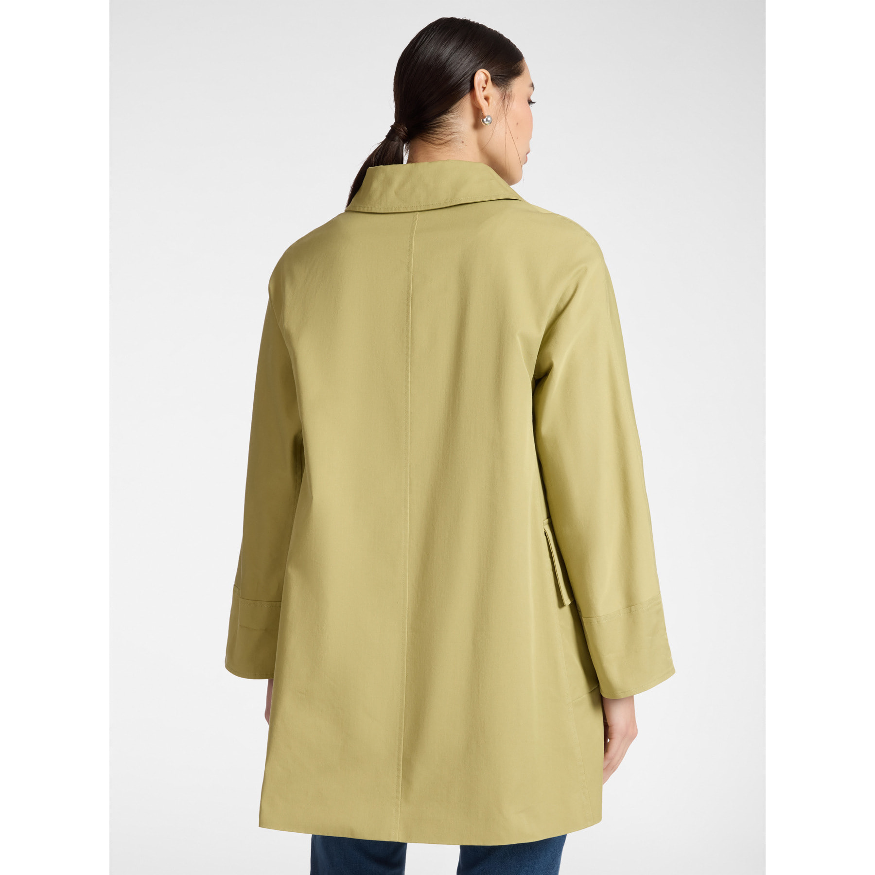 Elena Mirò - Trench cruzado en gabardina - Verde claro
