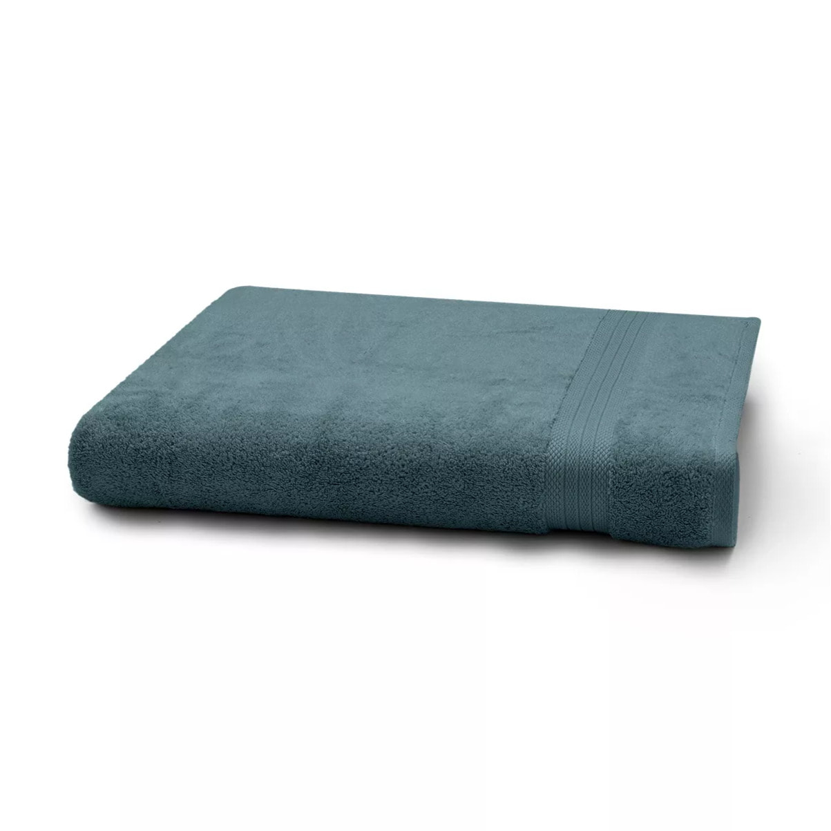 Drap de bain pur coton 550 g/m² uni bleu Elea petrole