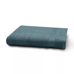 Drap de bain pur coton 550 g/m² uni bleu Elea petrole