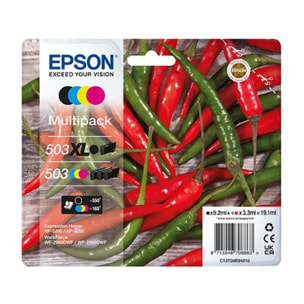 Cartouche d'encre EPSON Pack Multipack 4 Originales 503 (Noir XL + 3 Couleurs) - C13T05A54010