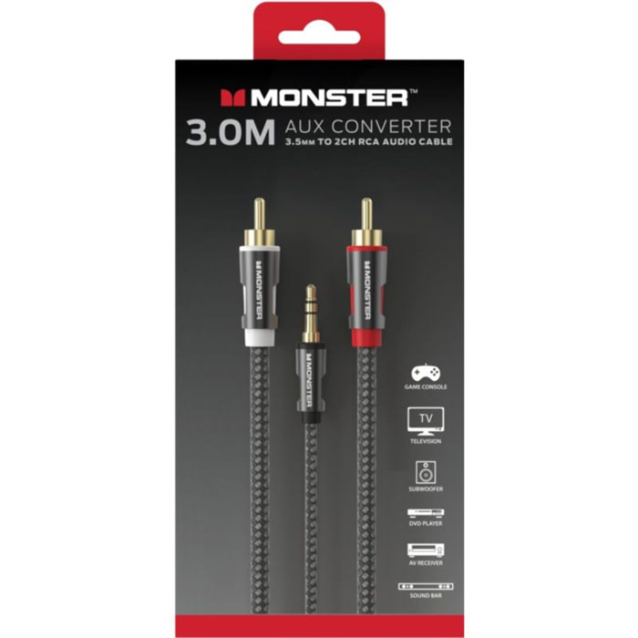 Câble Jack MONSTERCABLE 3.5MM/2 RCA 3M
