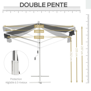 Store double pente acier époxy blanc polyester imperméabilisé anti-UV