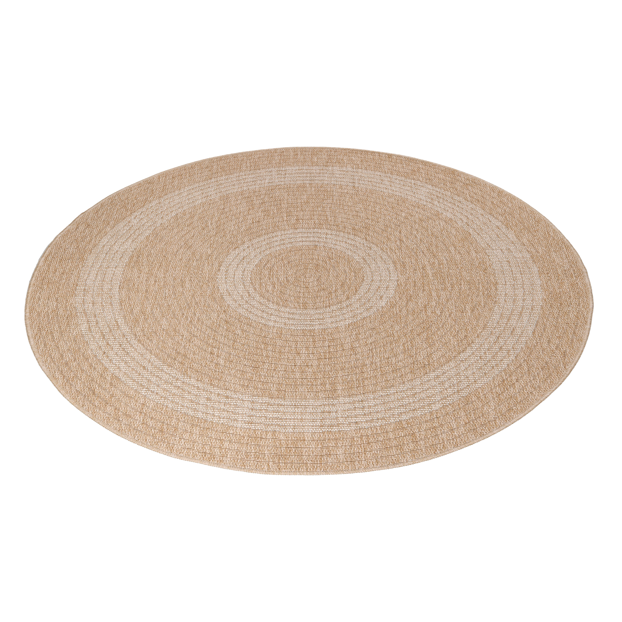 COMILLA - Tapis intérieur/extérieur rond aspect jute beige