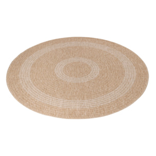 COMILLA - Tapis intérieur/extérieur rond aspect jute beige