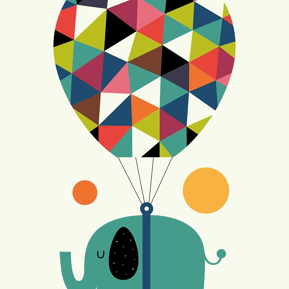 Affiche enfant hot air balloon jumbo Affiche sous cadre bois