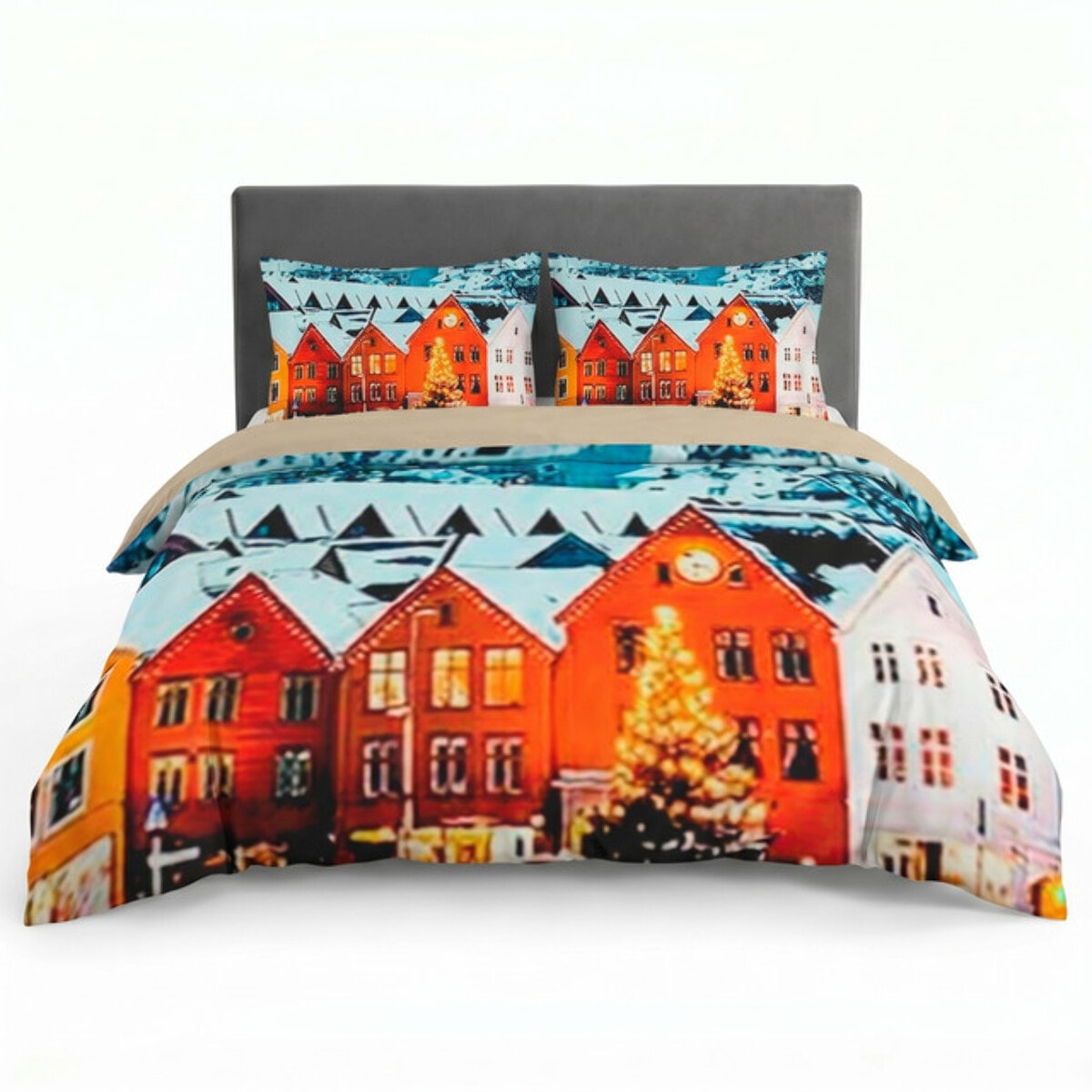 Parure Copripiumino in 100% Cotone con Federe Coordinate, Morbida e Traspirante, Certificata OEKO-TEX, Fantasie Moderne per Camera da Letto