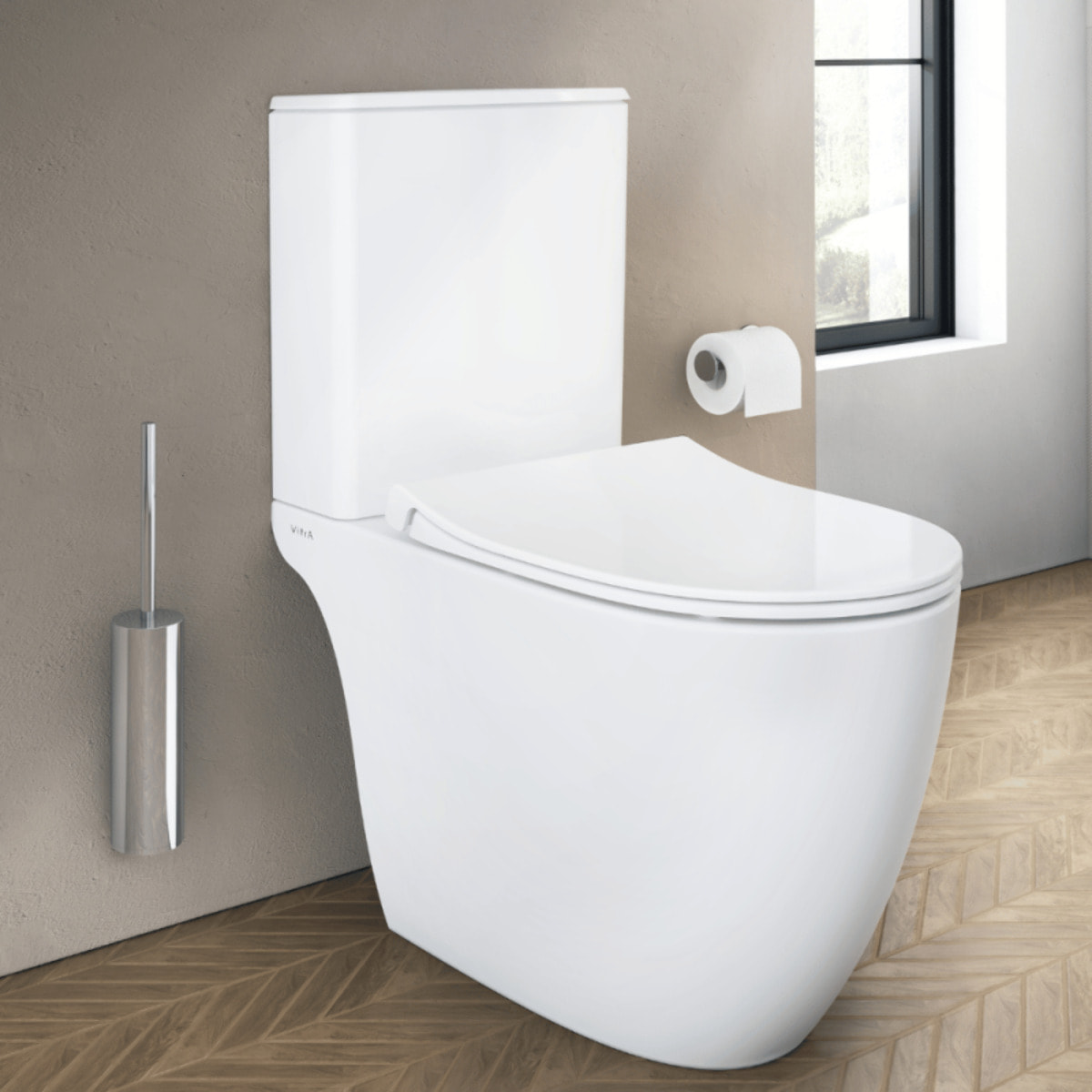 WC à poser sans bride VITRA Sento + abattant slim frein de chute blanc