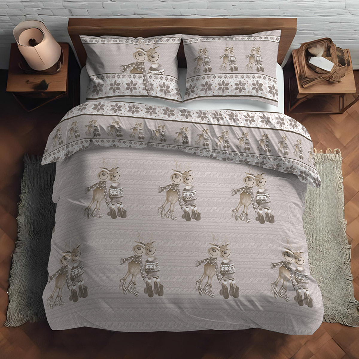 Parure copripiumino renne tortora