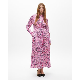 Vestito Camicia Midi con Stampa Animalier