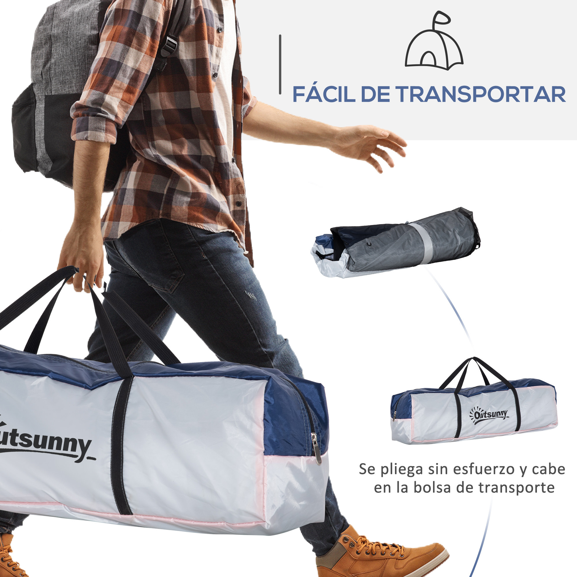 Tienda de Campaña para 6-8 Personas con 4 Mosquiteros y Tela Oxford para Camping