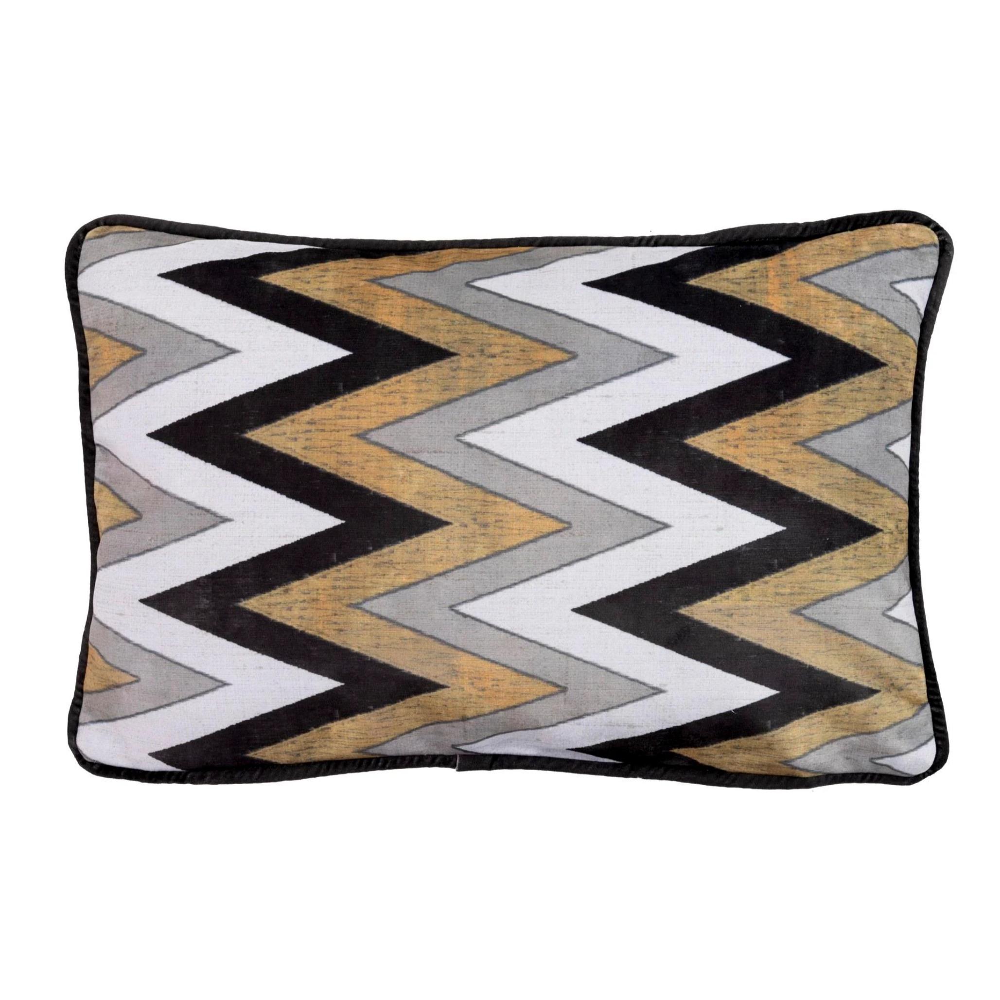 Cojin Velvet Geometrico Zig Zag 45x13x30 Cm