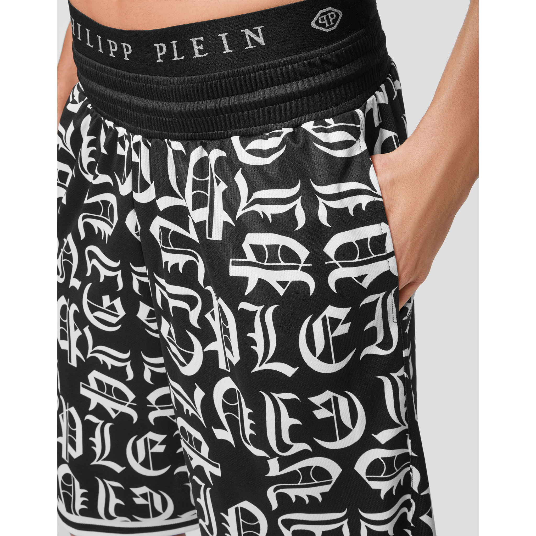 PHILIPP PLEIN Basket Jogging Shorts Gothic Plein