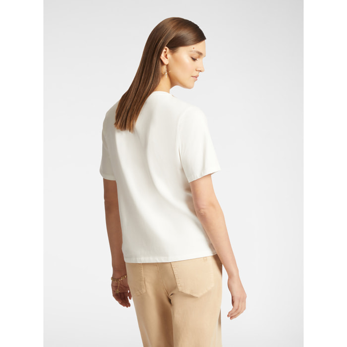Elena Mirò - Camiseta bordada - Blanco