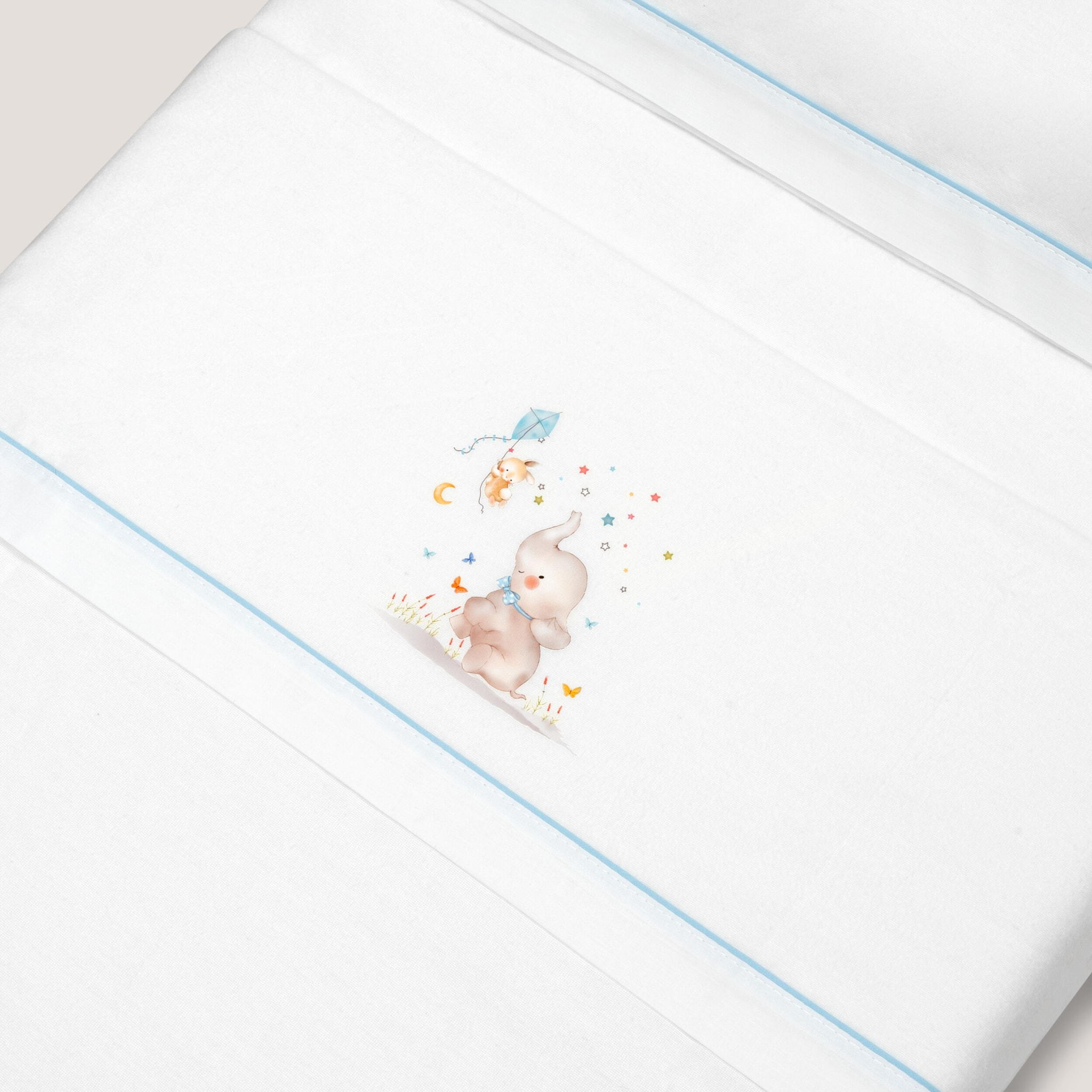 Juego de Sábanas de Cuna Franela  Mod Elefante