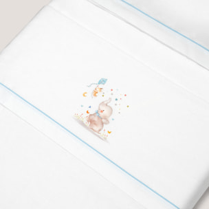 Juego de Sábanas de Cuna Franela  Mod Elefante