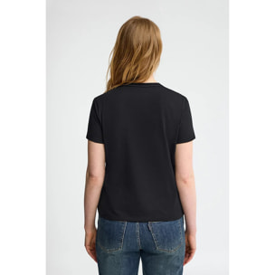 Camiseta negra de manga corta y cuello redondo con bordado Rigby Go