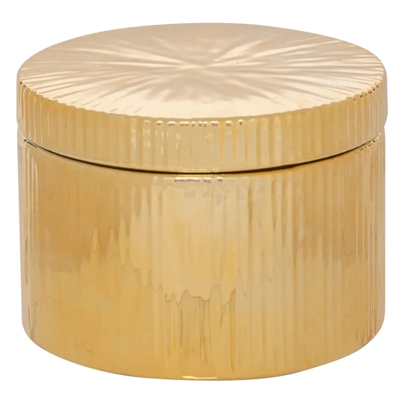 Boîte céramique automne doré H9cm