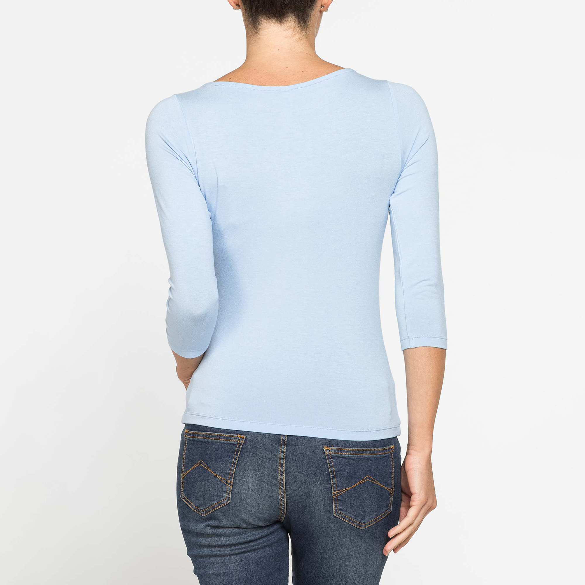 T-SHIRT IN VISCOSA STRETCH CON MANICA A 3/4