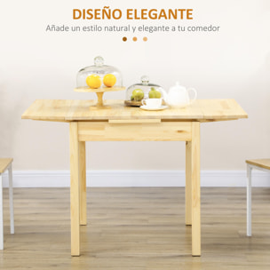 Mesa de Comedor Plegable Mesa de Madera Extensible Mesa de Cocina de Alas Abatibles para 2-4 Personas Carga 50 kg 120x80x75 cm Natural