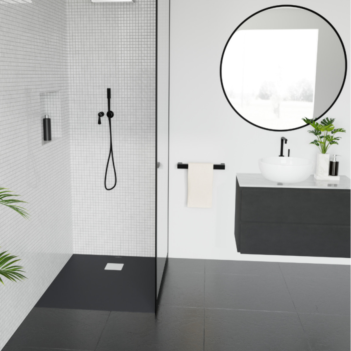 Receveur découpable Exclusive anthracite