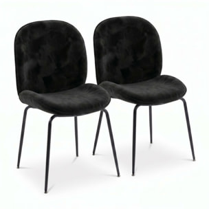 Sedia Imbottita in Effetto Velluto con Gambe in Acciaio, Design Moderno ed Elegante per Sala da Pranzo, Cucina, Soggiorno, Studio e Ufficio