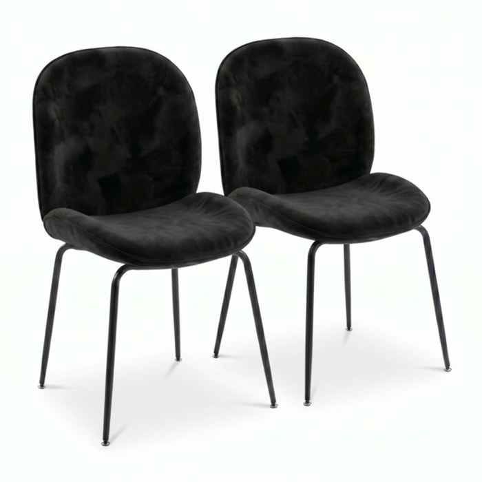 Sedia Imbottita in Effetto Velluto con Gambe in Acciaio, Design Moderno ed Elegante per Sala da Pranzo, Cucina, Soggiorno, Studio e Ufficio
