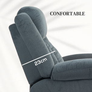 Sillón Relax Reclinable Eléctrico Levanta Personas, con Puerto USB, Sillón Elevador, con Control Remoto, Asiento Ancho, Reposapiés, Tapizado en Terciopelo, Bolsillos Laterales, Gris