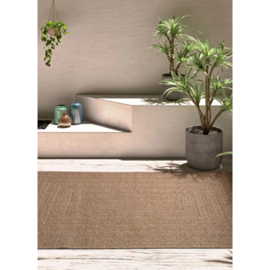 ACRA Alfombra de exterior efecto yute color natural, varias medidas disponibles.