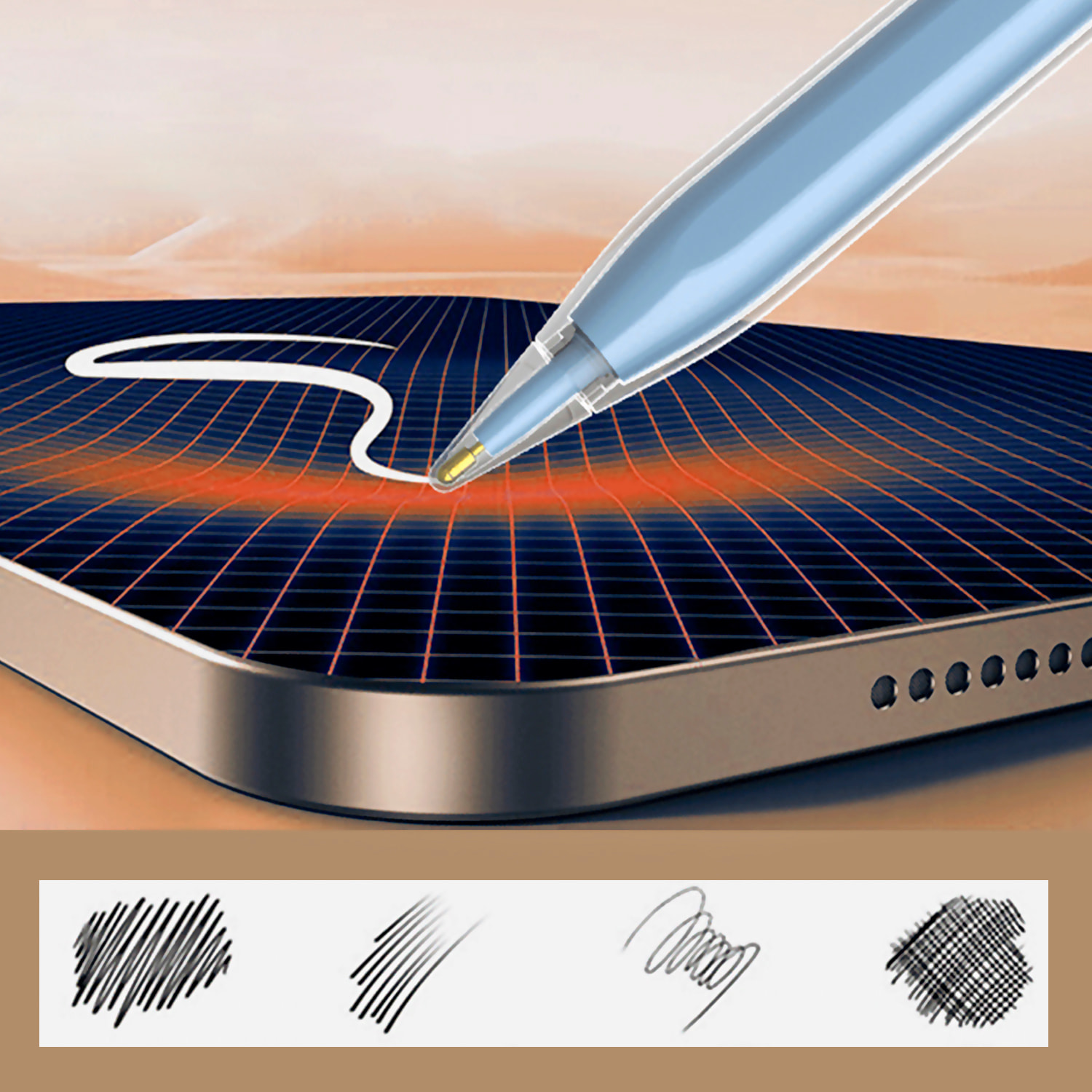 Penna a matita magnetica P10S con punte sostituibili. Nucleo inclinabile in rame superconduttore. Involucro trasparente.