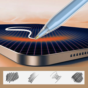 Penna a matita magnetica P10S con punte sostituibili. Nucleo inclinabile in rame superconduttore. Involucro trasparente.