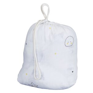 Lot de 2 draps housse bébé en coton bio blanc