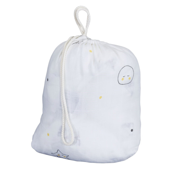 Lot de 2 draps housse bébé en coton bio blanc