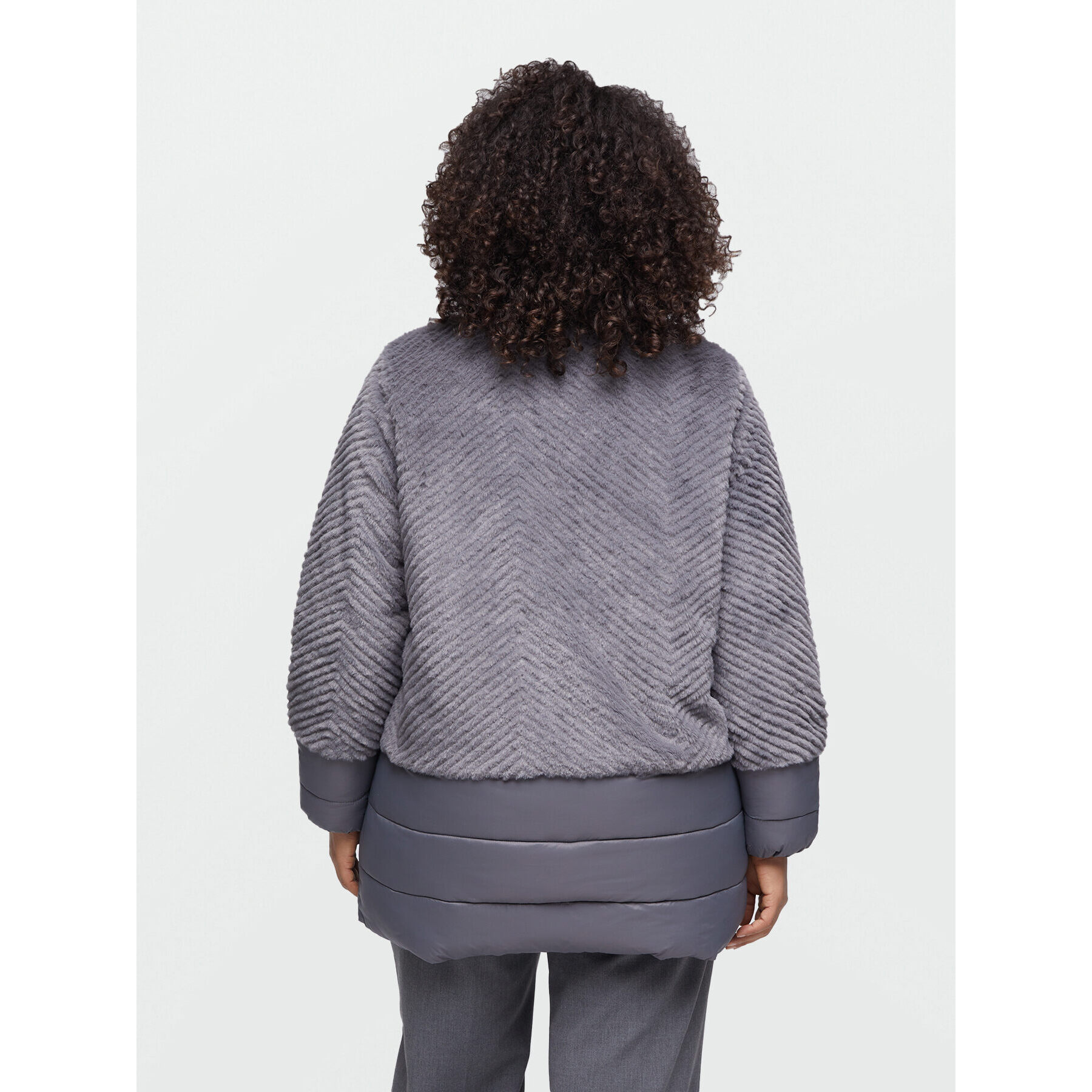 Fiorella Rubino - Plumífero bimaterial con relleno de Sorona® Aura - Gris