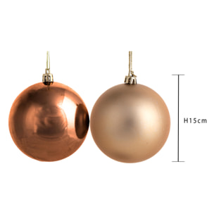 Sfera - Pezzi 6- Colore: 2 Tone Gold - cm 15x15x15cm- Bianchi Dino - Articoli Natalizi