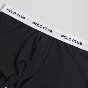 Boxer negro y blanco con logotipo Polo Club