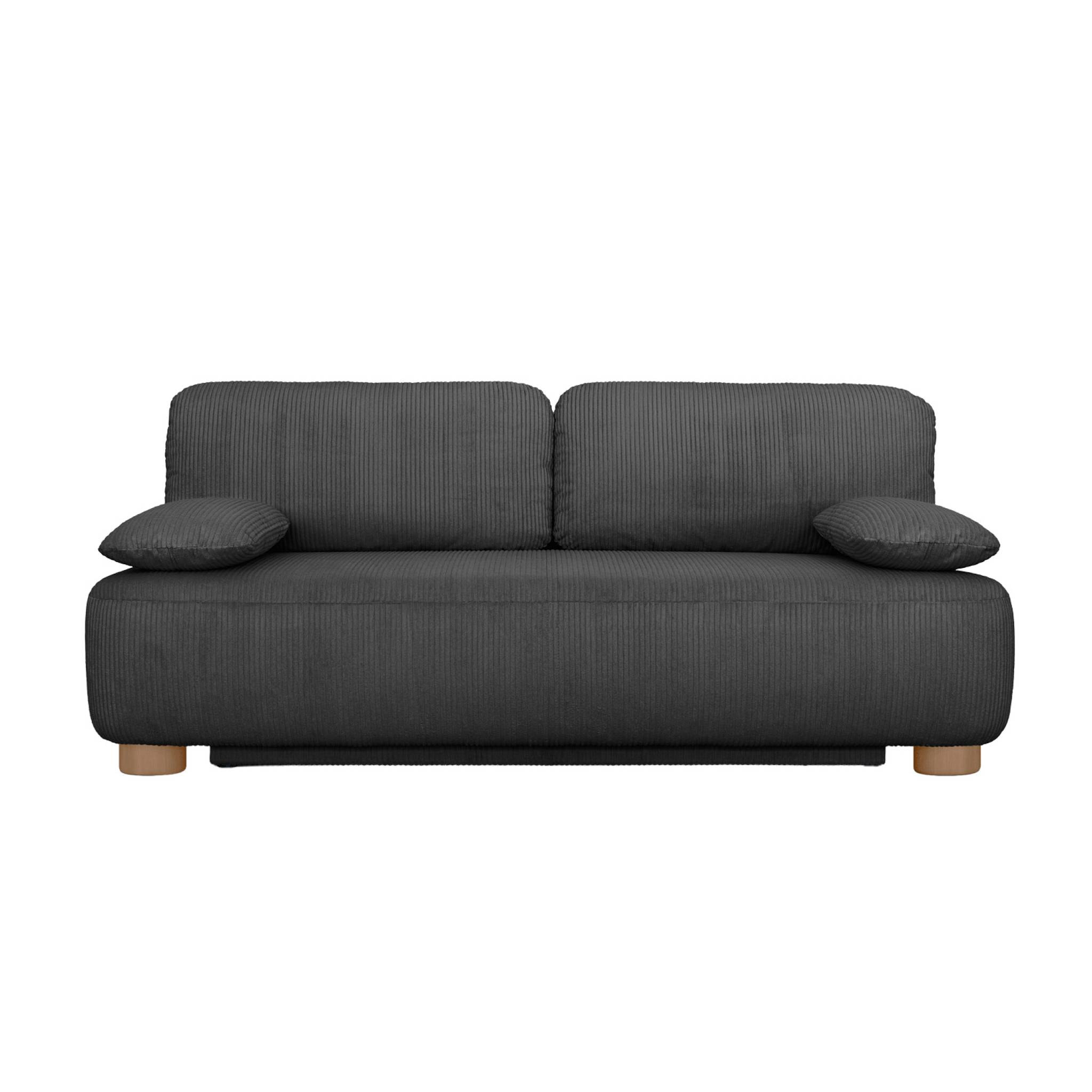 Banquette convertible 3 places velours côtelé avec coffre SELMA