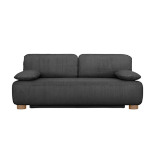 Banquette convertible 3 places velours côtelé avec coffre SELMA