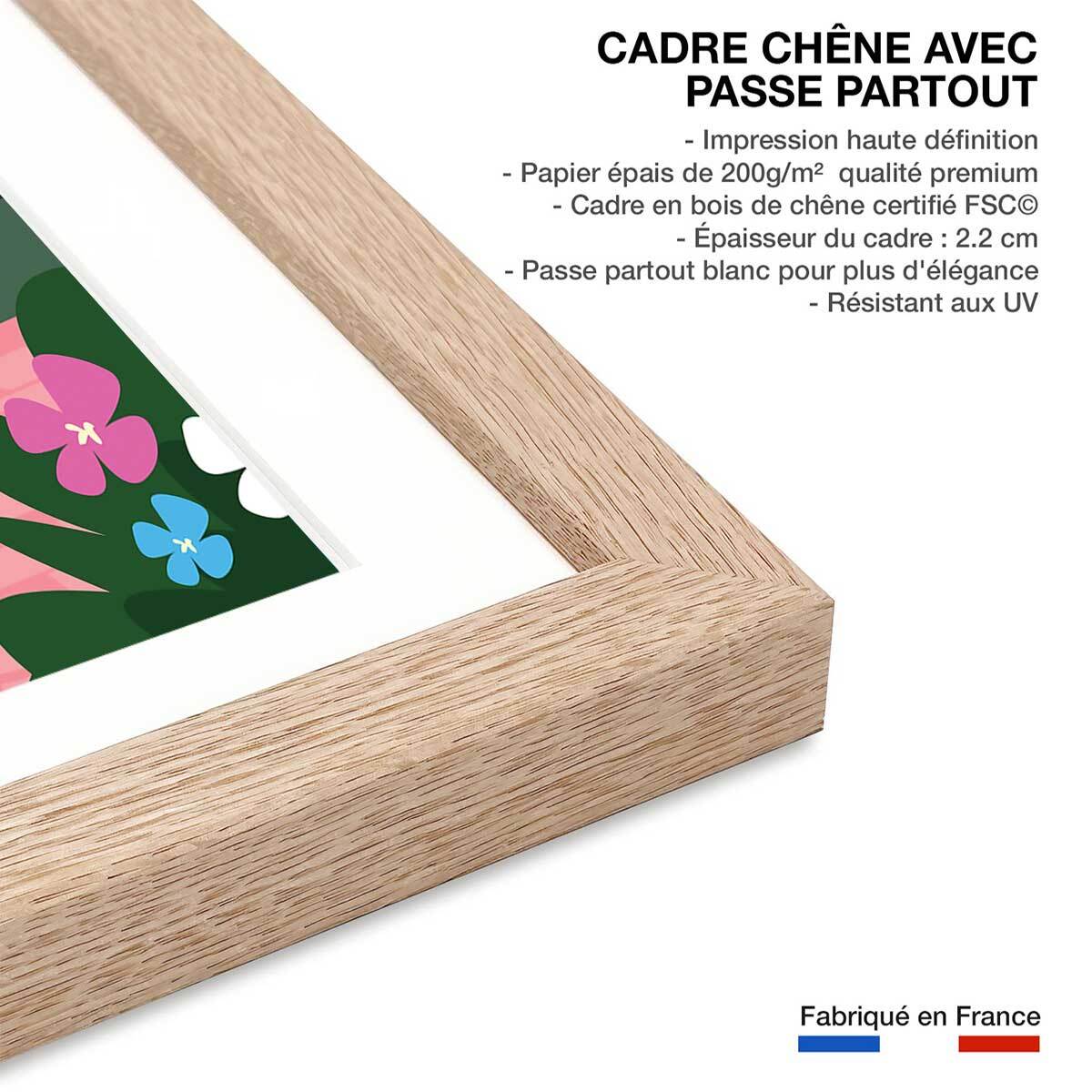 Affiche ViVe la ProVence Affiche + cadre en bois - Chêne