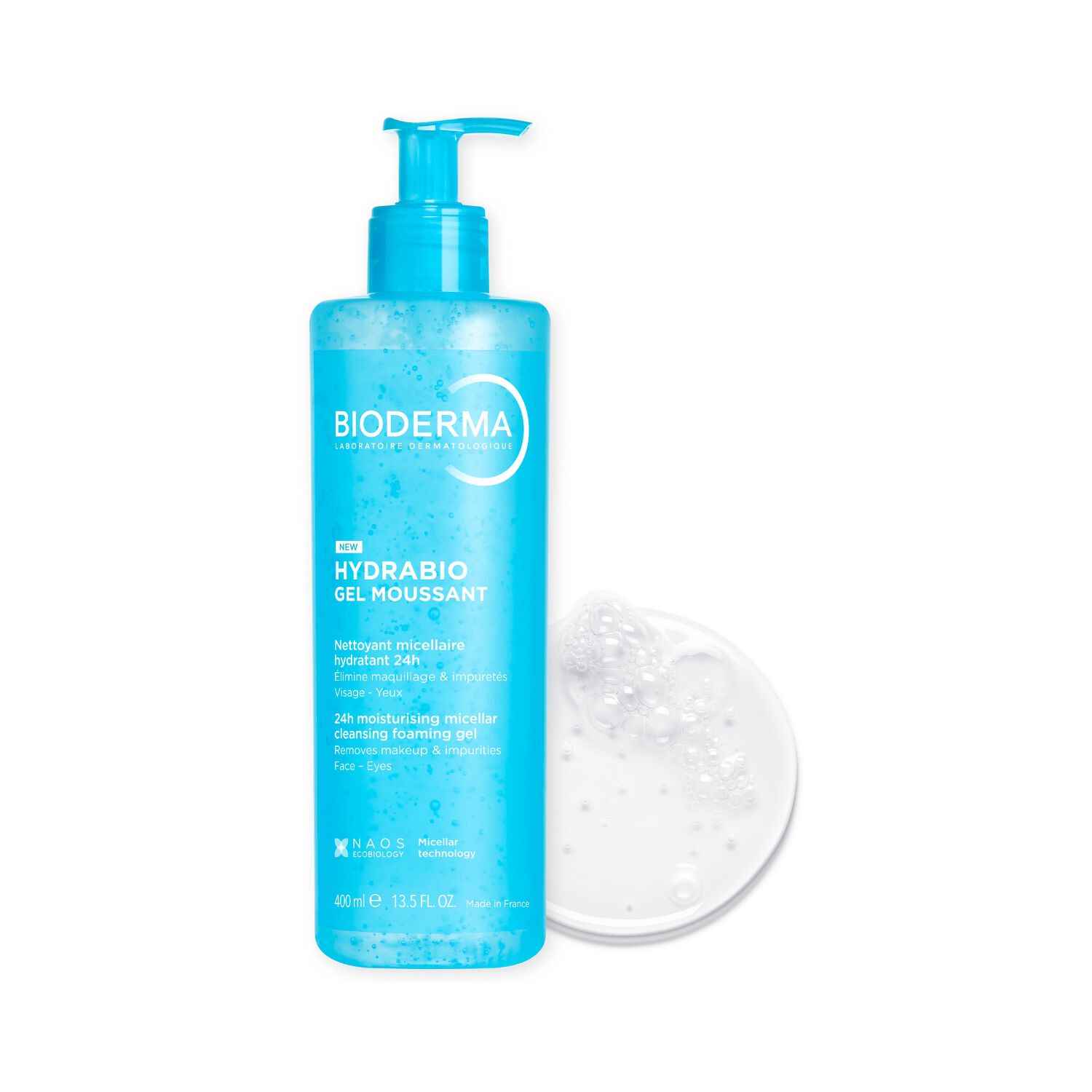 Hydrabio - Gel moussant - Nettoyant micellaire hydratant 24h 400 ml